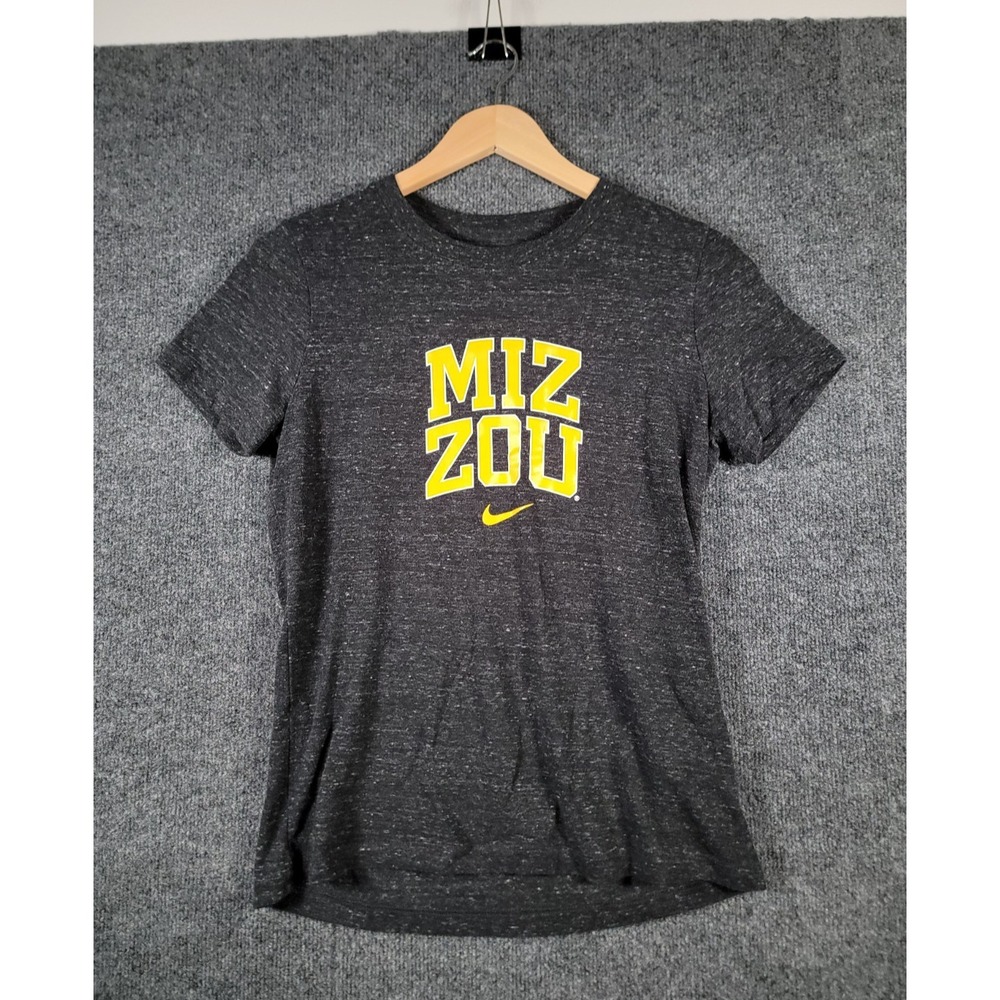 Mizzou Tigers Nike Tee Shirt Womens Small Gray Black Missouri Short Sleeve NCAA